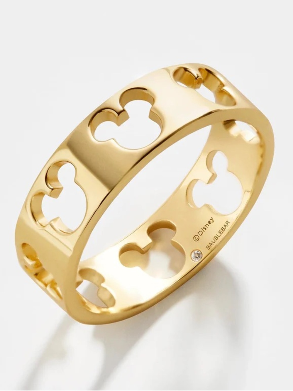 Baublebar Mickey Mouse Outline Ring 18K Gold Plated size 5 Yellow Gold Disney
